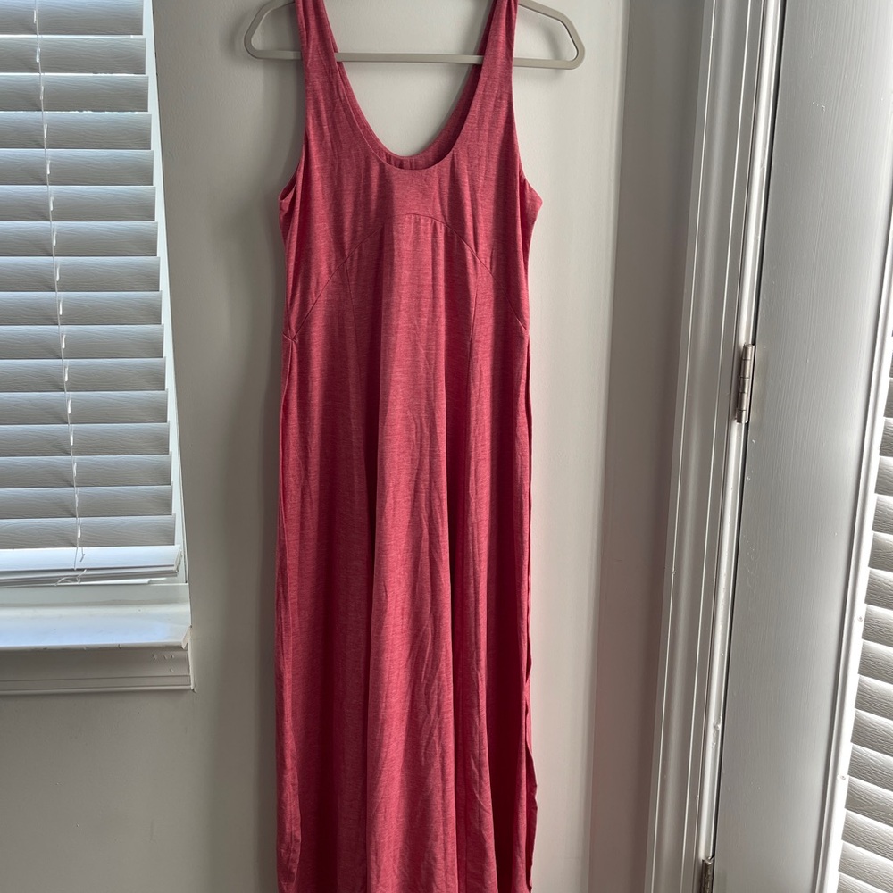 HALARA Coral-Red Maxi Tank Dress with Scoop Neck - Picture 3 of 12